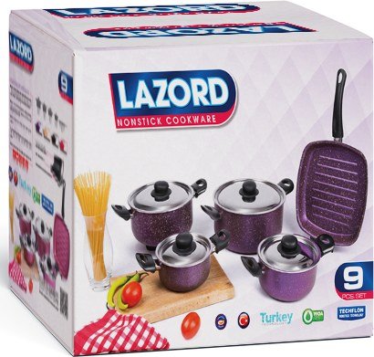 LAZORD — granite non-stick cookware set